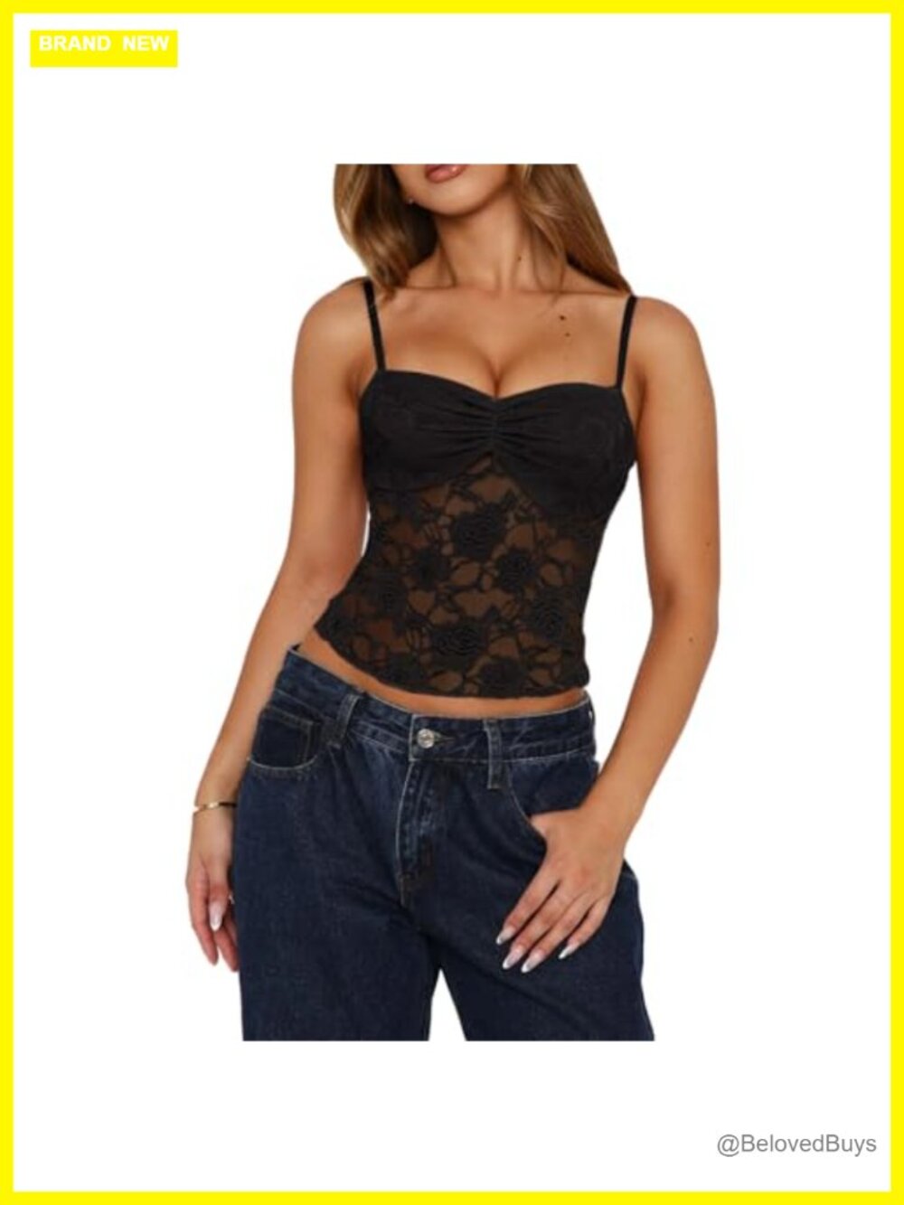 Lace Mesh See Through Cami Tank Top Y2k Sexy Going Out Top